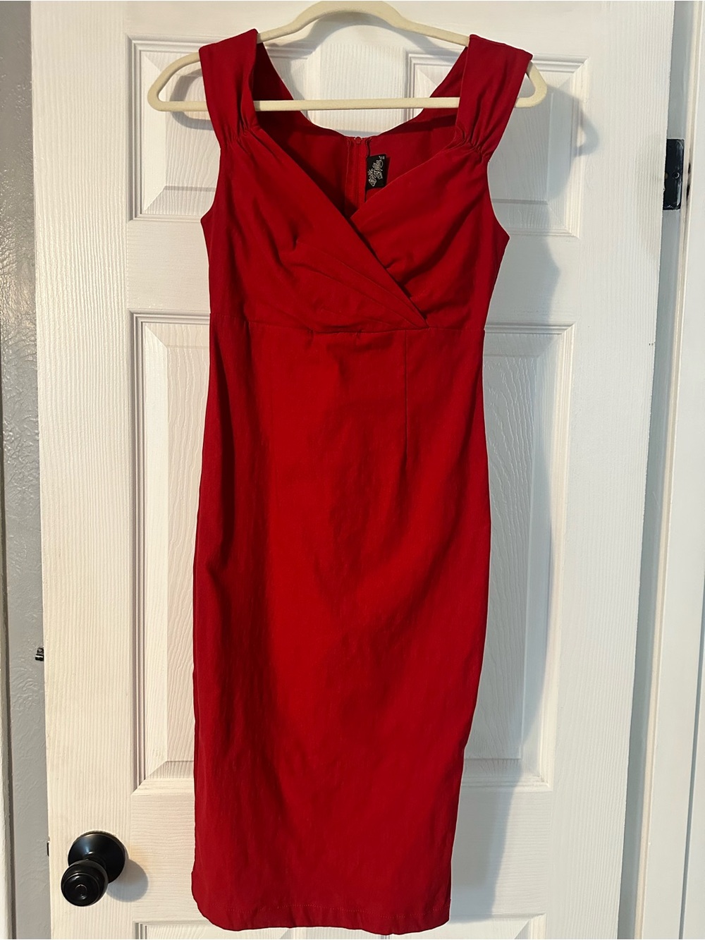 Rock Steady Red Sleeveless Pencil Dress Rockabilly Pinup Retro Vintage Style M